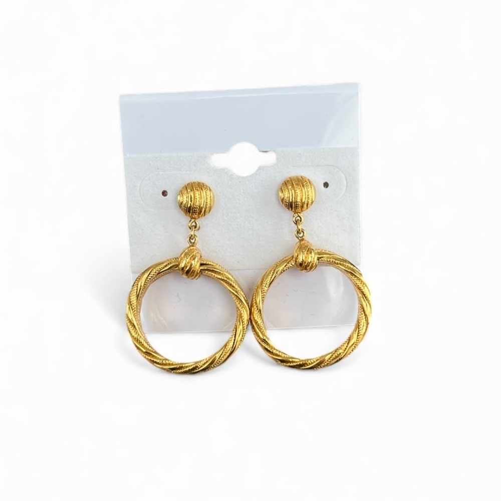 💰Gold Twisted Hoop Dangle Earrings